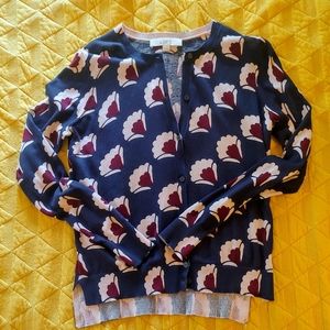 Loft printed cardigan xs